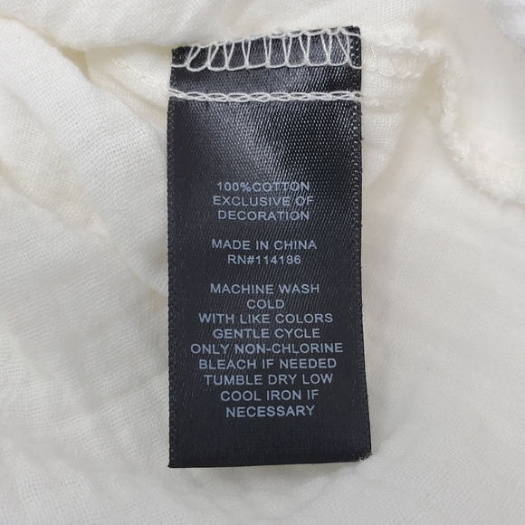 FRYE CREAM LACE EYELET BACK PANEL 100% COTTON SLEEVELESS BLOUSE TOP WOMEN MEDIUM - Picture 11 of 12